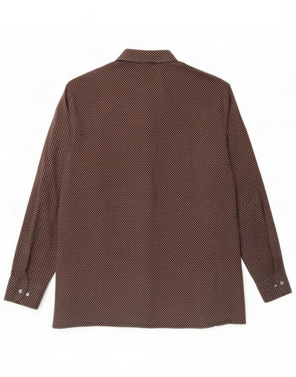 Vintage Mens Shirt Medium Brown Geometric
