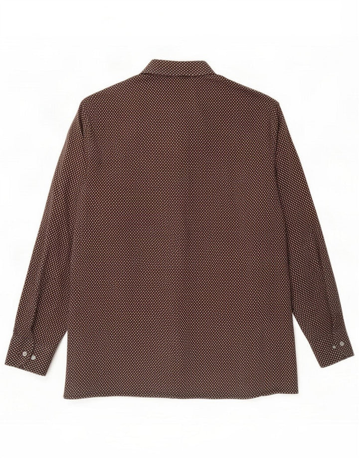 Camicia vintage da uomo marrone medio geometrica