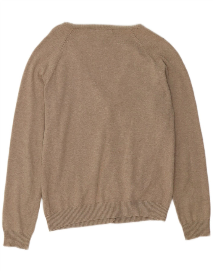 Maglione cardigan da donna Zara UK 14 grande nylon grigio