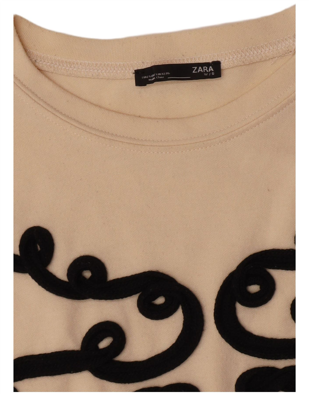 Felpa corta oversize da donna Zara UK 10 piccola beige