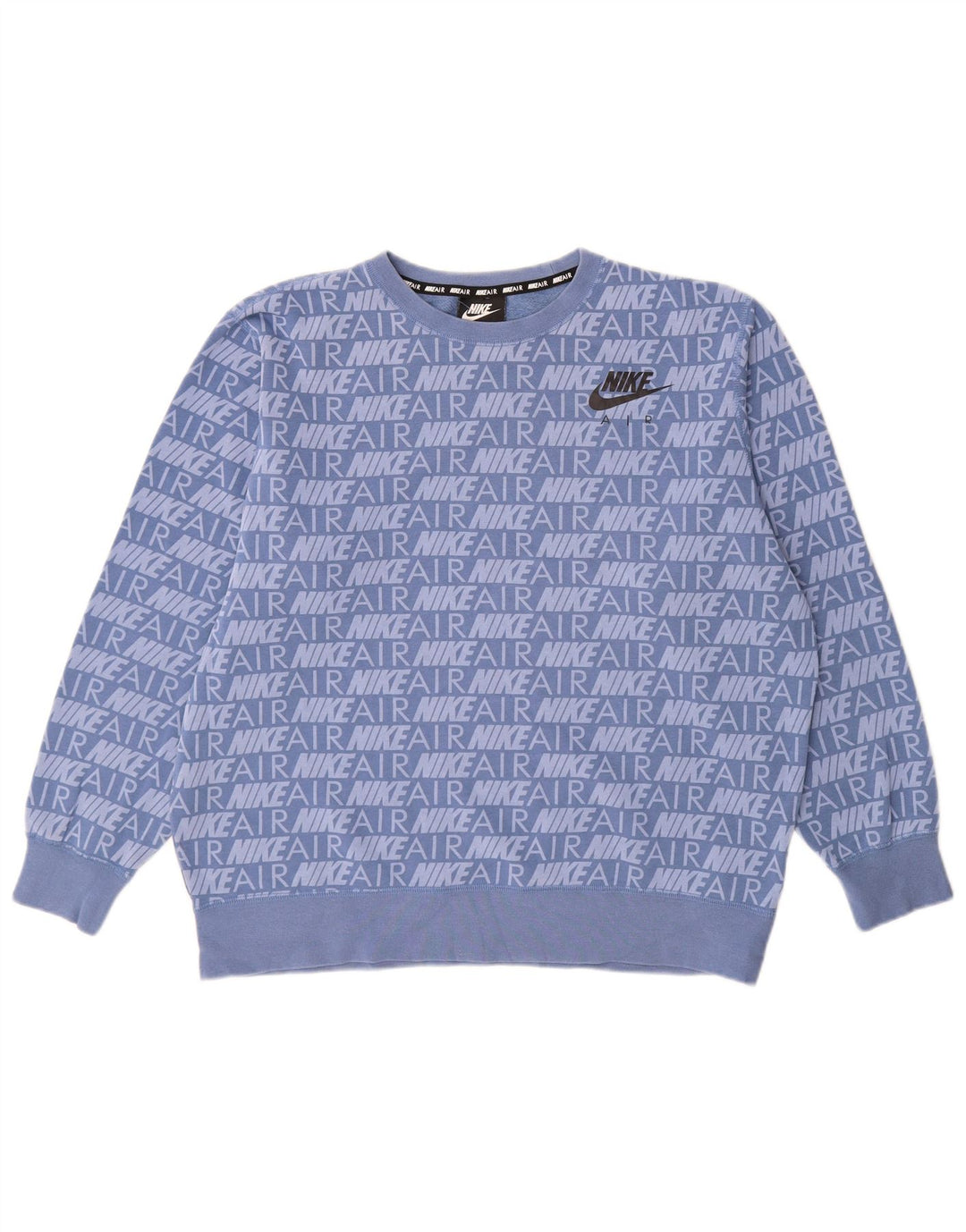 Felpa oversize con grafica NIKE da donna, maglione UK 14, cotone blu medio