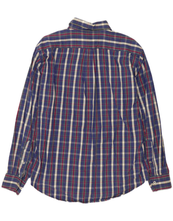 Camicia da uomo Benetton a quadri piccoli blu navy