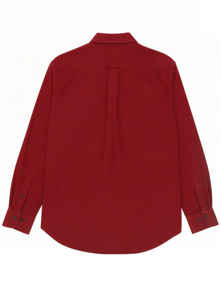 Gant Camicia Regular da Uomo in Cotone Spinato Medio Bordeaux