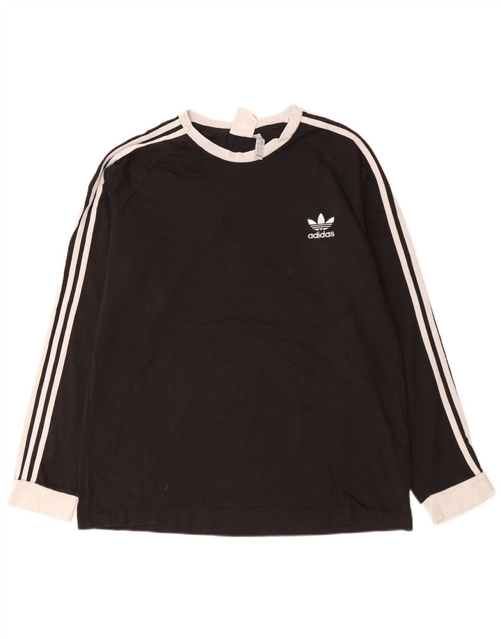 Top ADIDAS da uomo a maniche lunghe XL in cotone nero