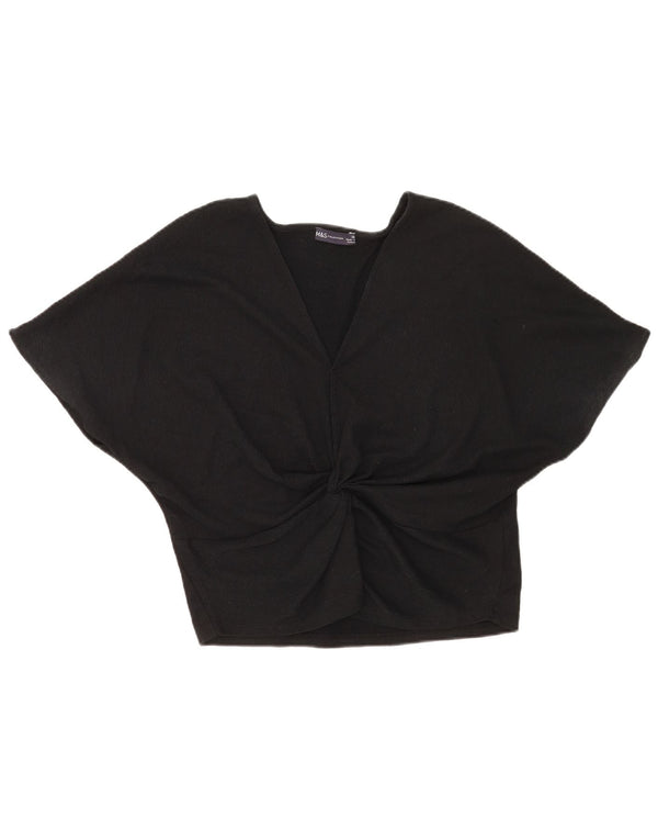 Top camicetta da donna Marks & Spencer UK 16 grande poliestere nero