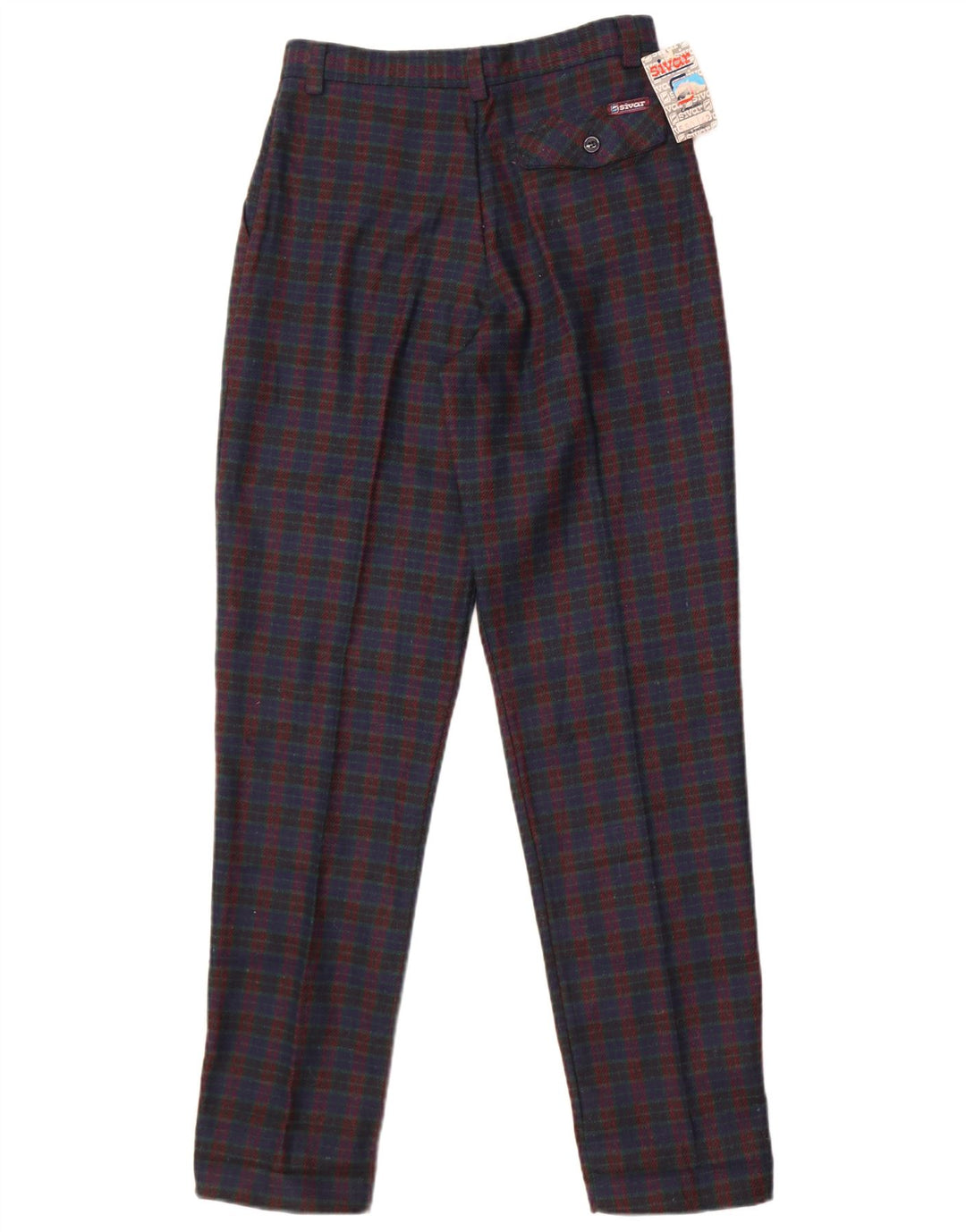 Pantaloni chino con pegging da donna Sivar IT 42 medio W26 L30 blu navy a quadri