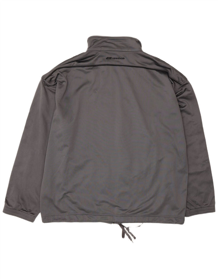 Giacca da ginnastica da uomo Reebok in poliestere grigio medio