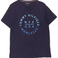 T-shirt grafica da uomo Tommy Hilfiger Top medio blu navy