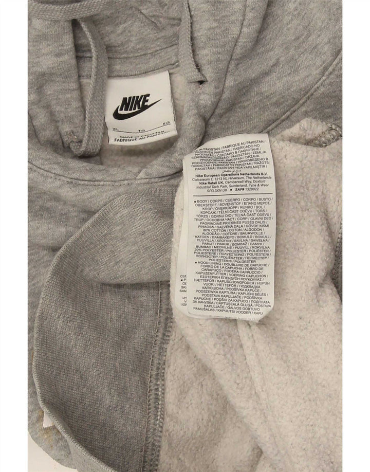 Felpa con cappuccio grafica Nike da uomo XL in cotone grigio