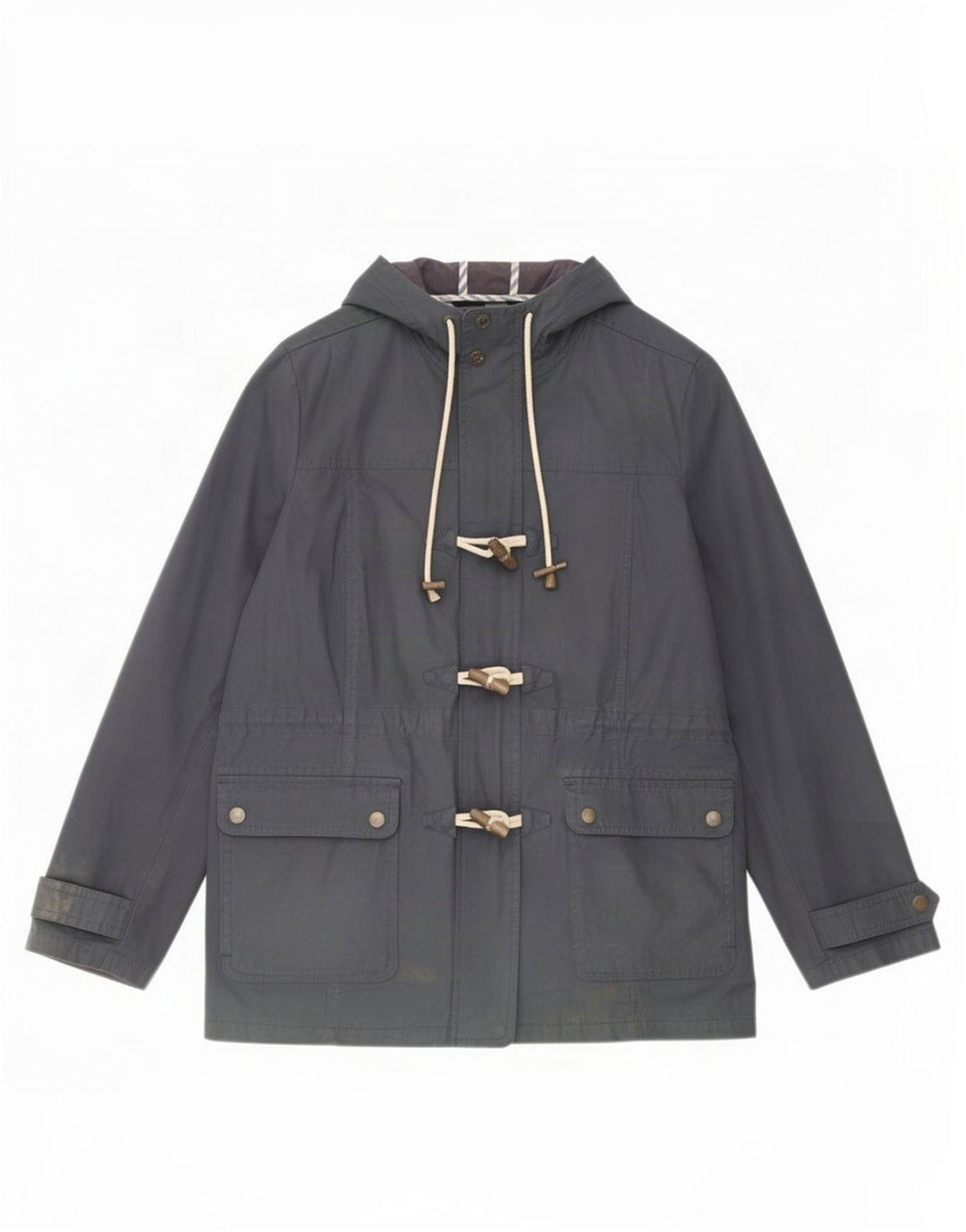Giacca da donna in cotone cerato con cappuccio Fat Face UK 12 Poliestere medio blu navy