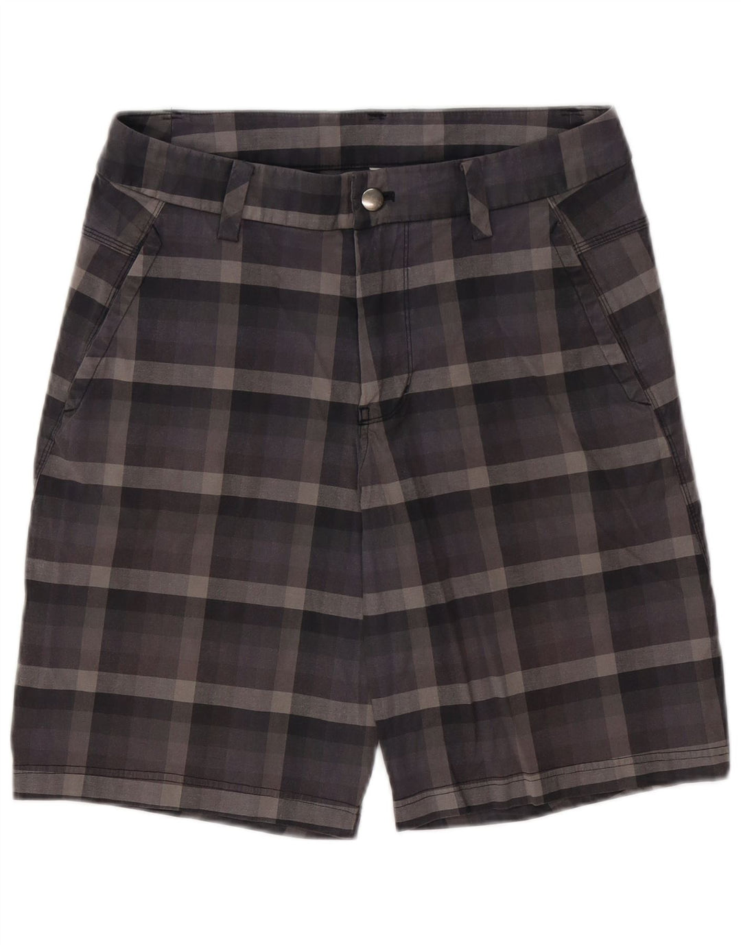 Pantaloncini chino da uomo Lululemon W32 cotone a quadri grigi grandi