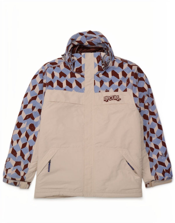 Giacca a vento con cappuccio da uomo Rip Curl UK 40 Large White Geometric Sports