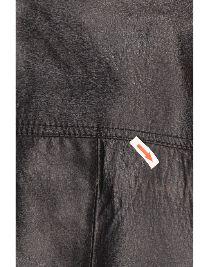 Giacca in pelle vintage da uomo UK 40 grande nera