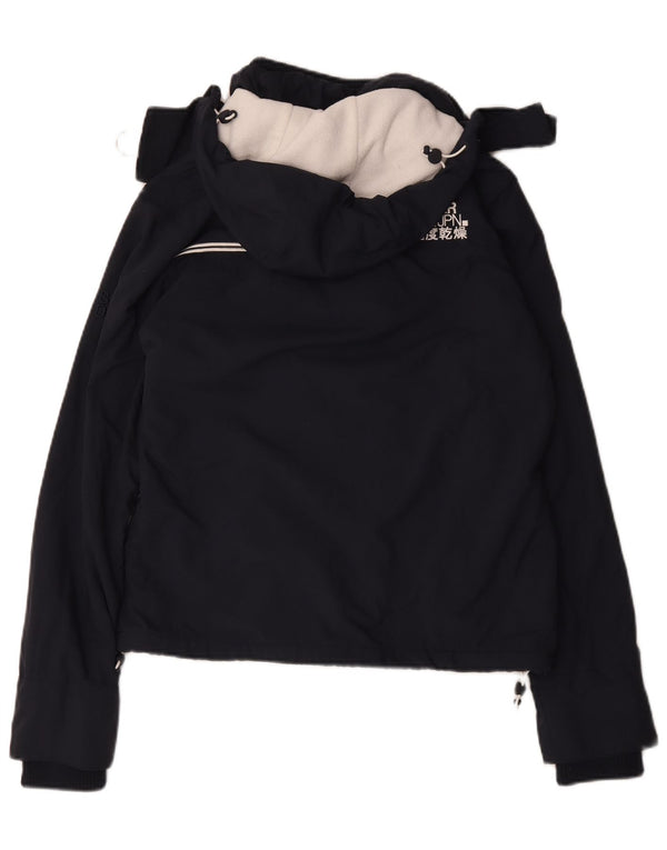 Giacca a vento da donna con cappuccio Superdry UK 16 grande poliestere blu navy