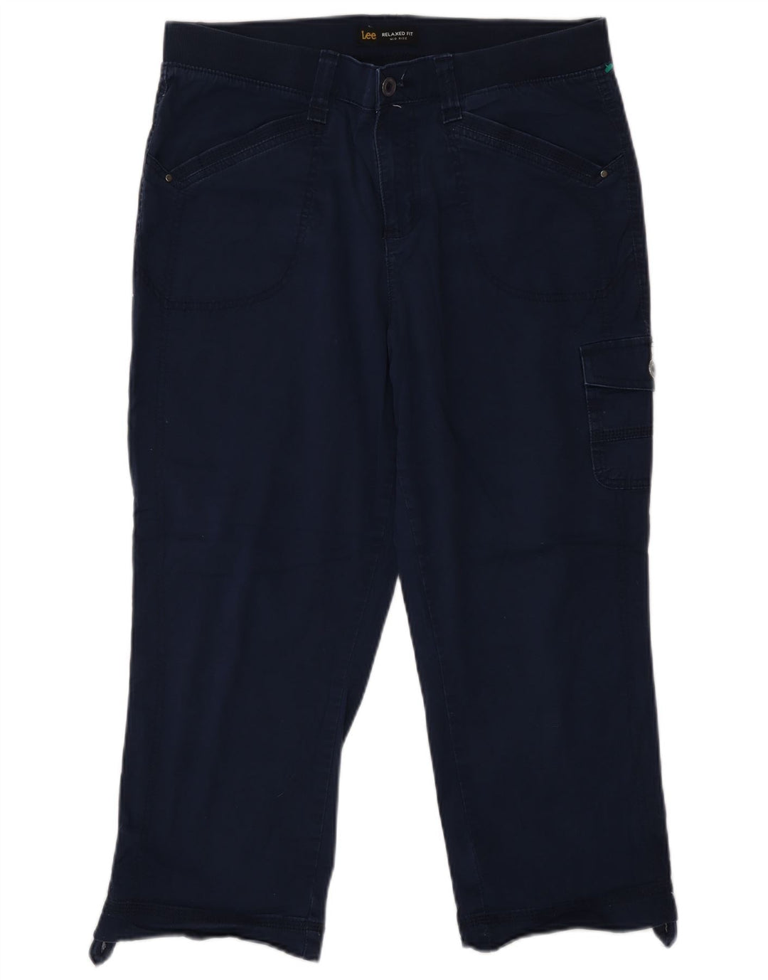 Pantaloni cargo da donna a vita media Lee US 12 Large W32 L22 Blu Navy