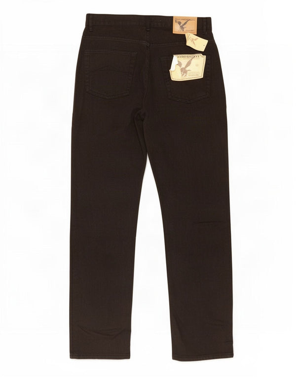 Jeans dritti da uomo vintage IT 50 grandi W32 L33 cotone nero
