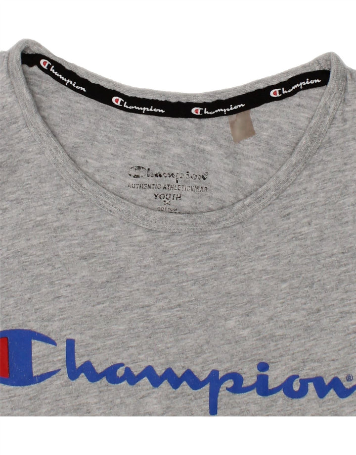 CHAMPION Boys Graphic T-Shirt Top 13-14 Years Grey Cotton Vintage Champion and Second-Hand Champion from Messina Hembry 