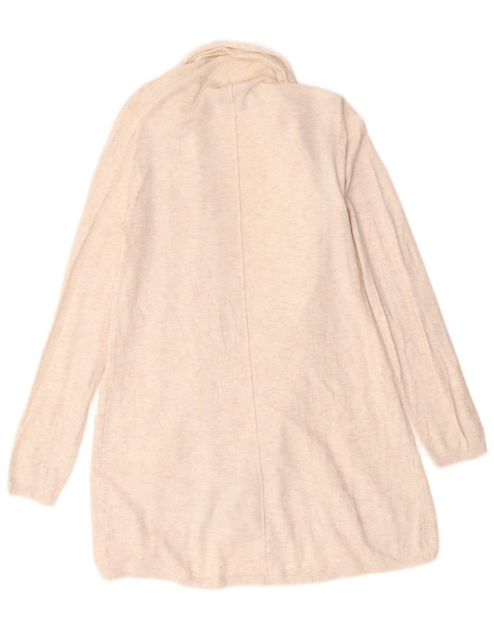 Maglione cardigan aperto lungo da donna Zara UK 12 Beige medio screziato