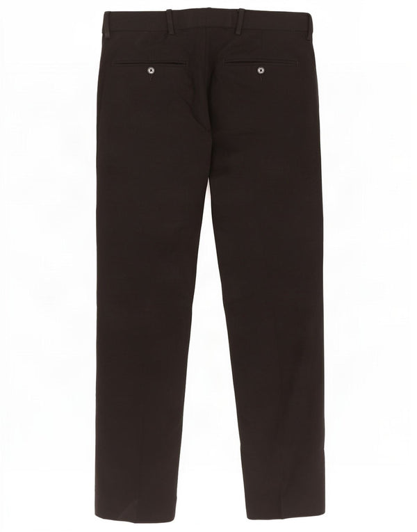 Pantaloni casual slim fit da uomo Marks & Spencer W32 L29 poliestere nero