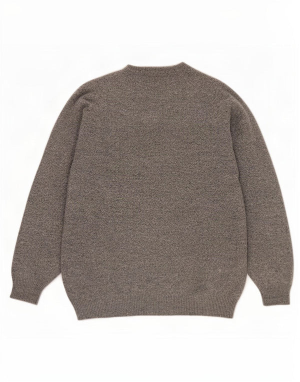 Maglione da donna con scollo a V Edward Spiers UK 16 Large Grey New Wool