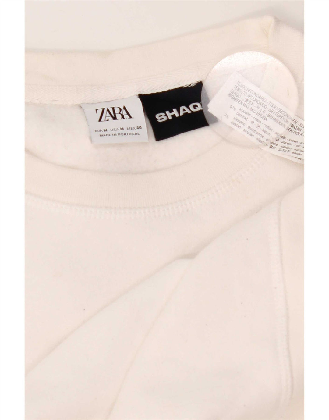 Felpa grafica da uomo Zara in cotone bianco medio