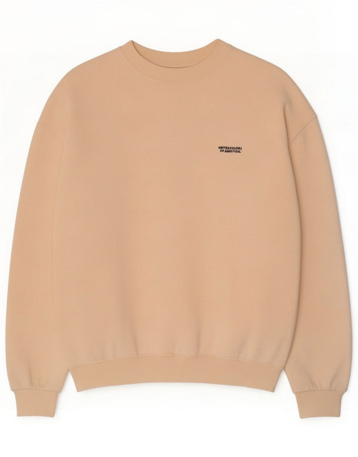 Benetton Felpa da uomo Maglione grande Beige