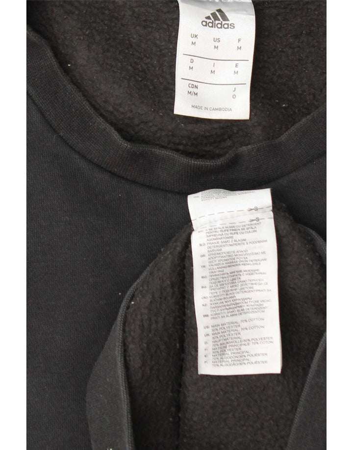 Felpa grafica da uomo Adidas Felpa media in cotone nero