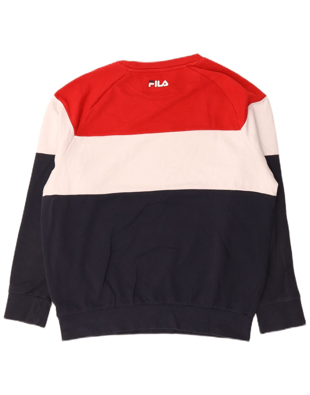 Fila Felpa grafica da uomo Maglione grande in cotone color block multicolore