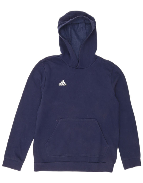 Felpa con cappuccio da ragazzo Adidas 13-14 anni blu navy