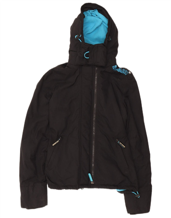 Giacca a vento con cappuccio da donna Superdry Windcheater UK 14 media nera
