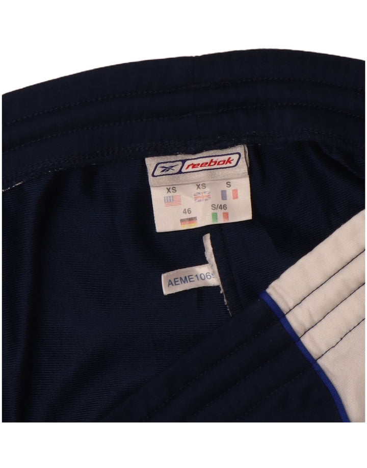 REEBOK Mens Tracksuit Trousers XS Navy Blue Colourblock