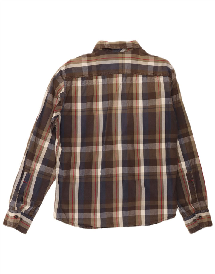 Camicia da uomo Regular Fit Marlboro Classics, cotone a quadri marroni grandi