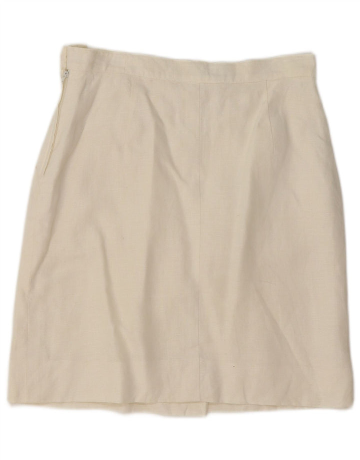 Gonna a trapezio da donna MARELLA UK 12 Media W30 Lino bianco sporco