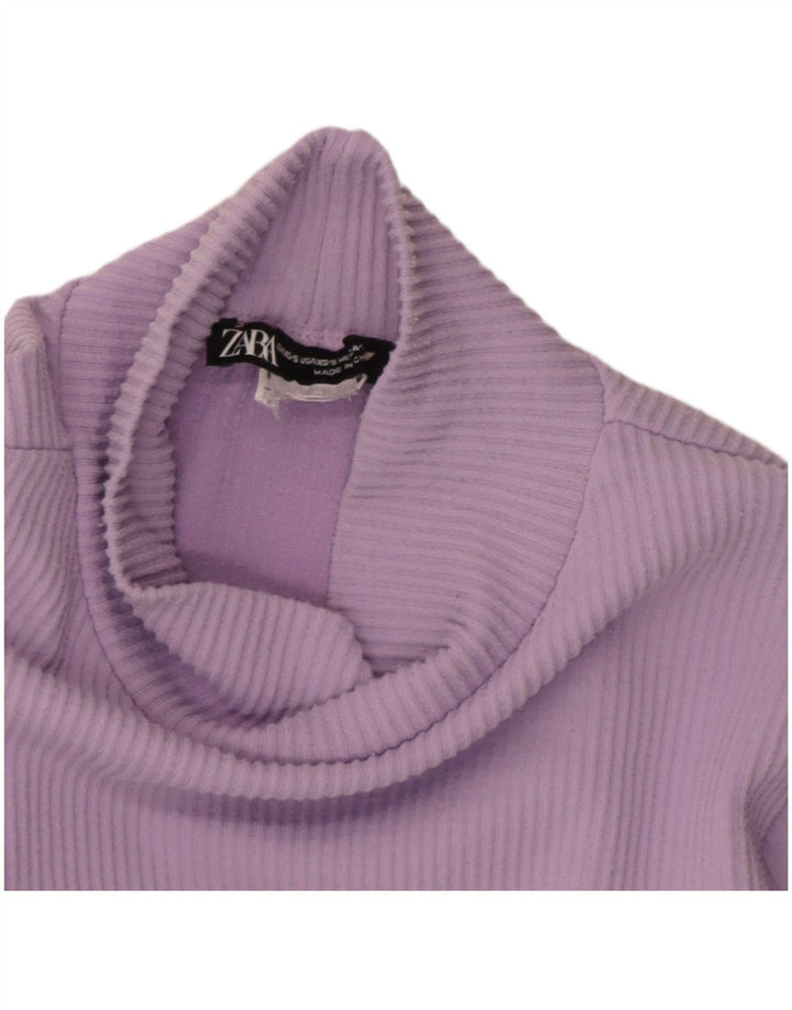 Top corto da donna Zara a maniche lunghe UK 10 piccolo viola