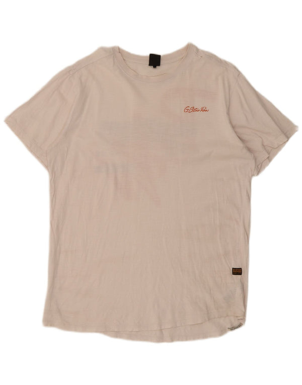 T-shirt grafica da uomo G-Star Top grande in cotone chiazzato bianco