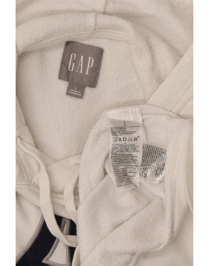 Maglione con cappuccio grafico da uomo Gap grande in cotone bianco