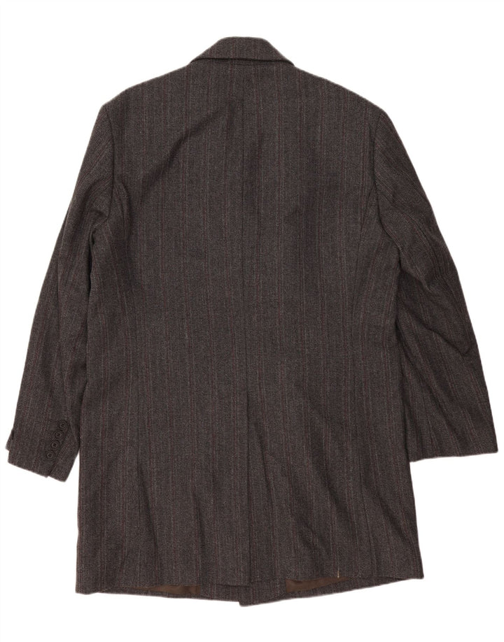 Giacca blazer a 3 bottoni lunga da uomo Esprit UK 42 XL lana grigia