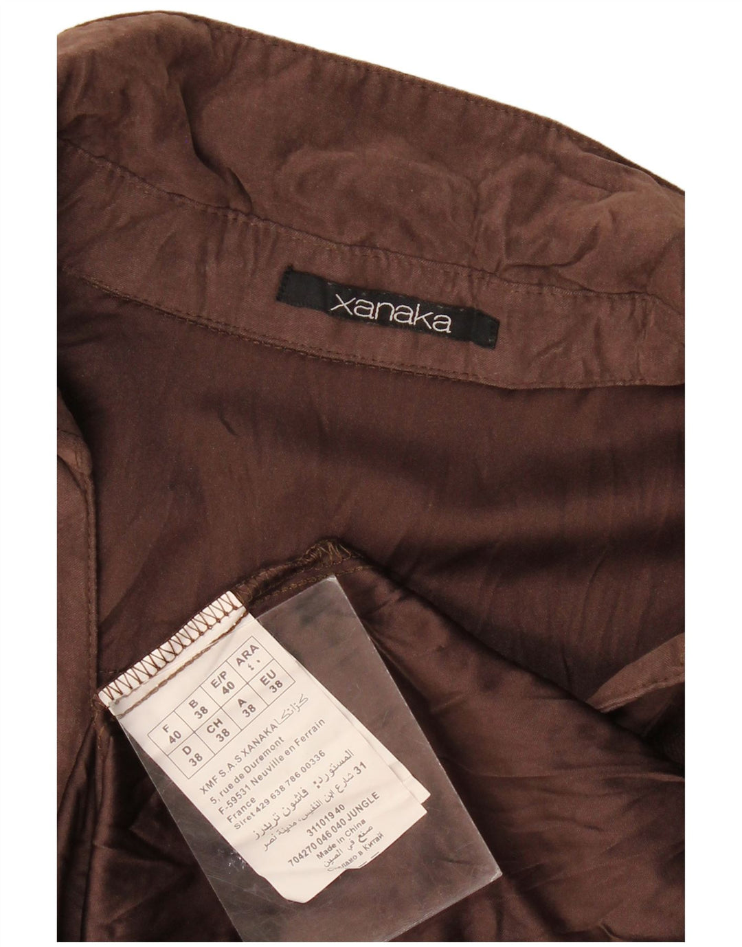 VINTAGE Womens A-Line Dress EU 38 Medium Brown Polyester