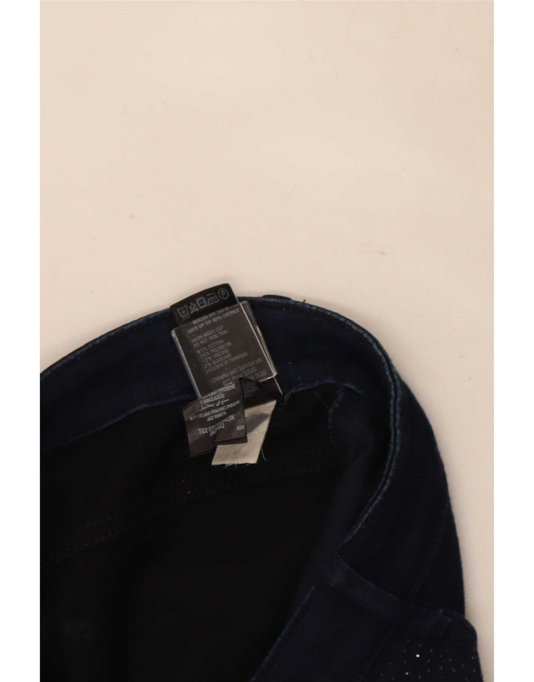 Jeans dritti da donna Marks & Spencer UK 10 piccoli W27 L30 blu navy