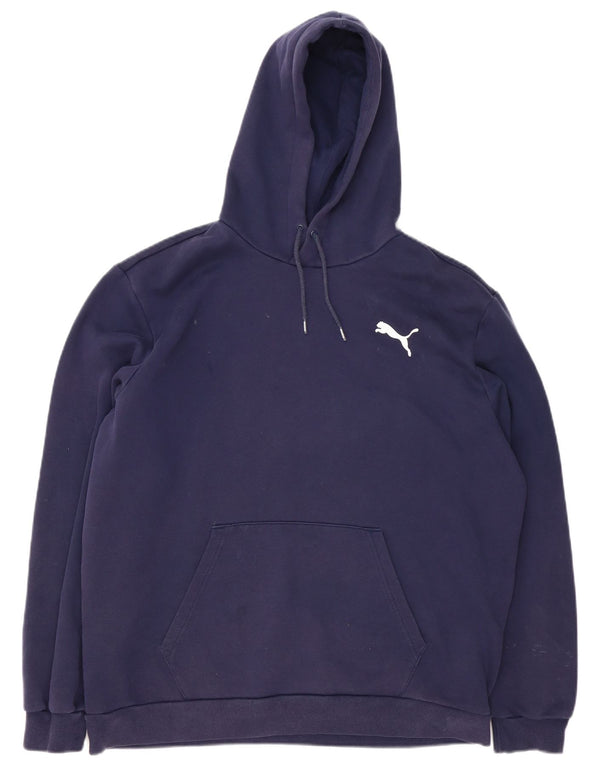 PUMA Felpa con cappuccio da uomo XL in cotone blu navy
