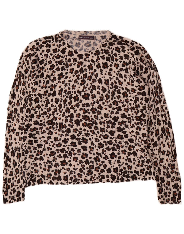 Maglione maglione girocollo da donna Marks & Spencer UK 14 Marrone medio