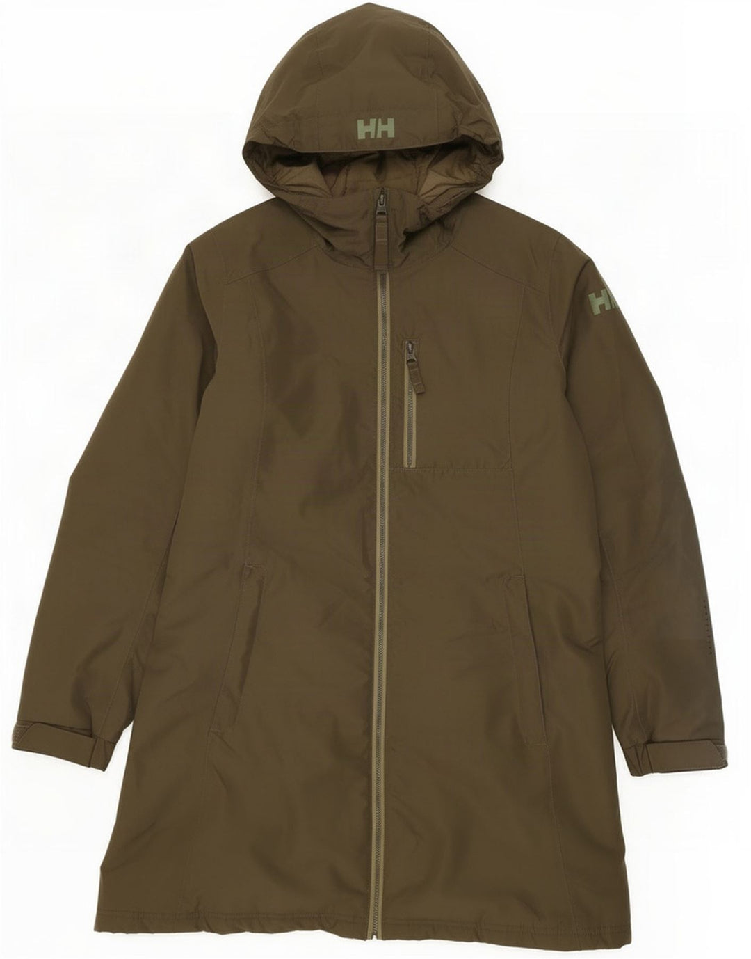 Cappotto imbottito con cappuccio da donna Helly Hansen UK 14 poliestere kaki medio