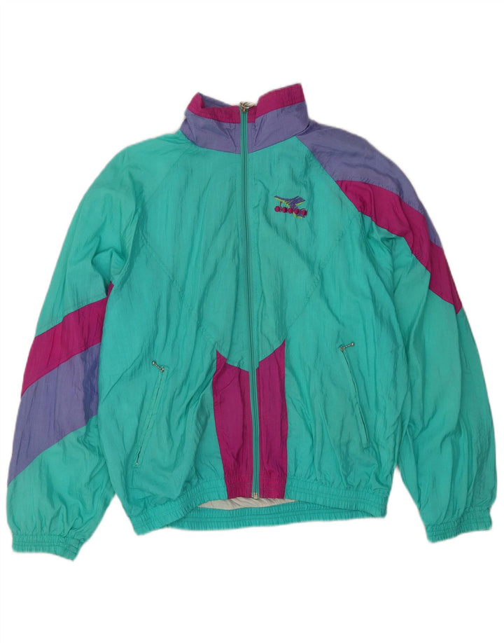 Giacca sportiva da donna Diadora Large Turchese Colourblock in poliammide