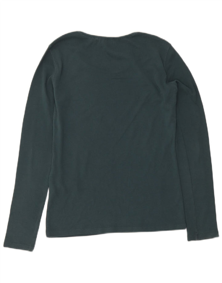 Max & Co. Top grafico da donna manica lunga UK 12 Cotone verde medio