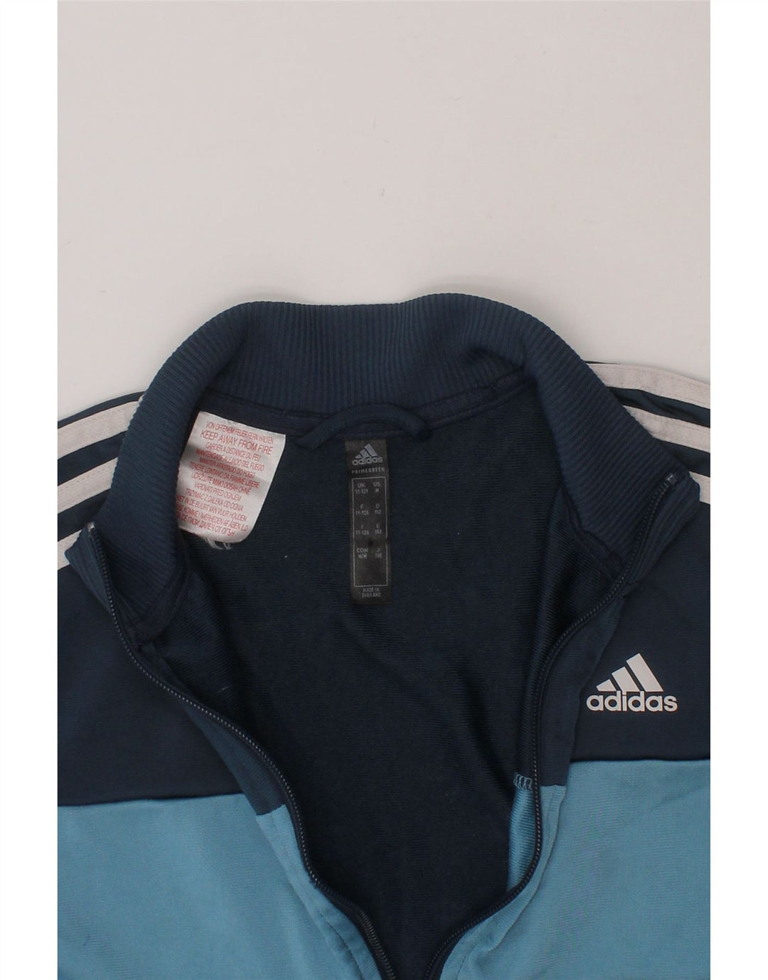 ADIDAS Boys Tracksuit Top Jacket 11-12 Years Navy Blue Colourblock Vintage Adidas and Second-Hand Adidas from Messina Hembry 