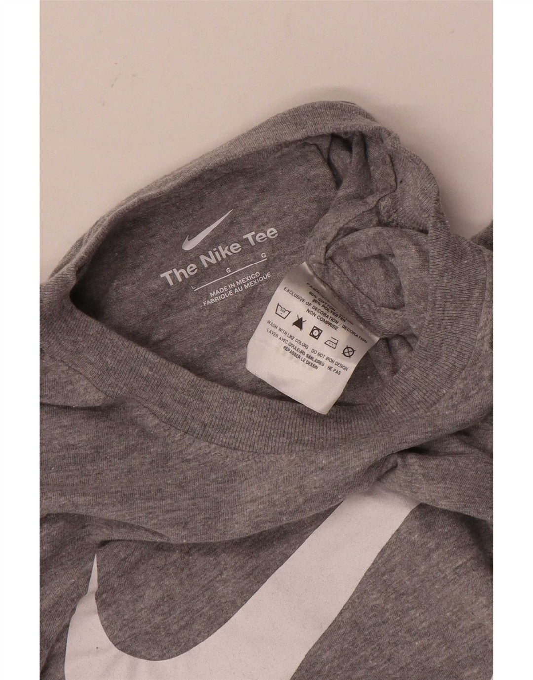 T-shirt grafica da uomo Nike Top grande in cotone grigio
