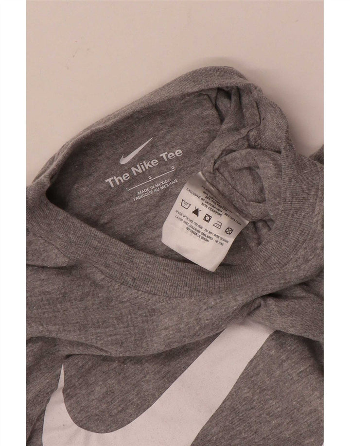 T-shirt grafica da uomo Nike Top grande in cotone grigio