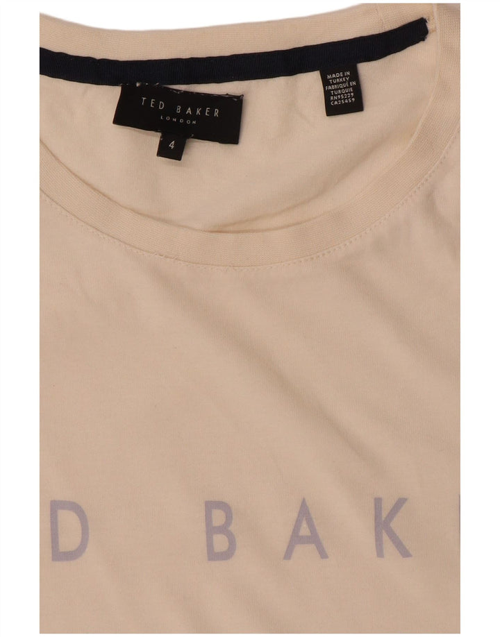 T-shirt grafica da uomo Ted Baker taglia 4 grande bianca