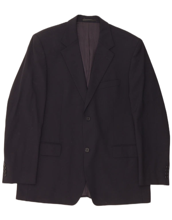 Giacca blazer da uomo a 2 bottoni Hugo Boss EU 54 2XL Lana vergine blu navy