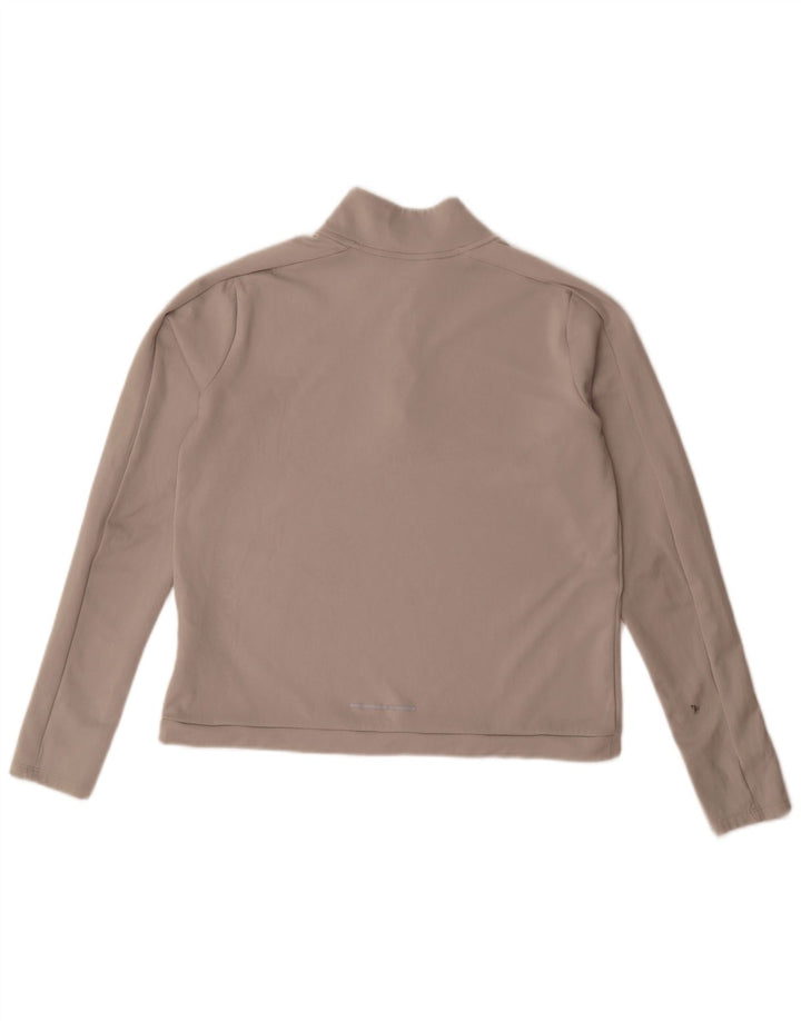 Top della tuta pullover con zip e collo Nike Dri Fit da donna UK 14 Grigio medio